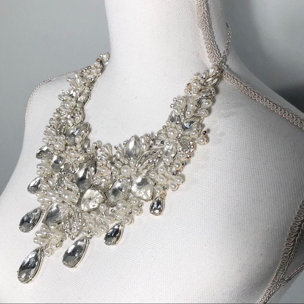 Princess Pageant Rhinestone Pearl Necklace NWOT - Picture 7 of 8